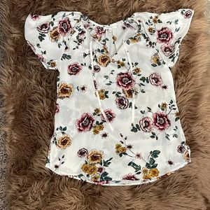 White multi colored floral top, Size Xs